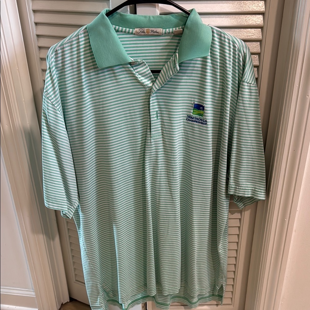 Peter Millar Special Edition Wachovia Championship Green Striped Polo Shirt
